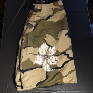 Mens camo swim trunks